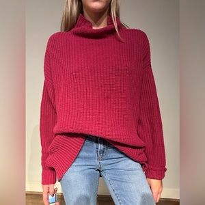 American Eagle Outfitters oversized size M chic raspberry mock neck sweater